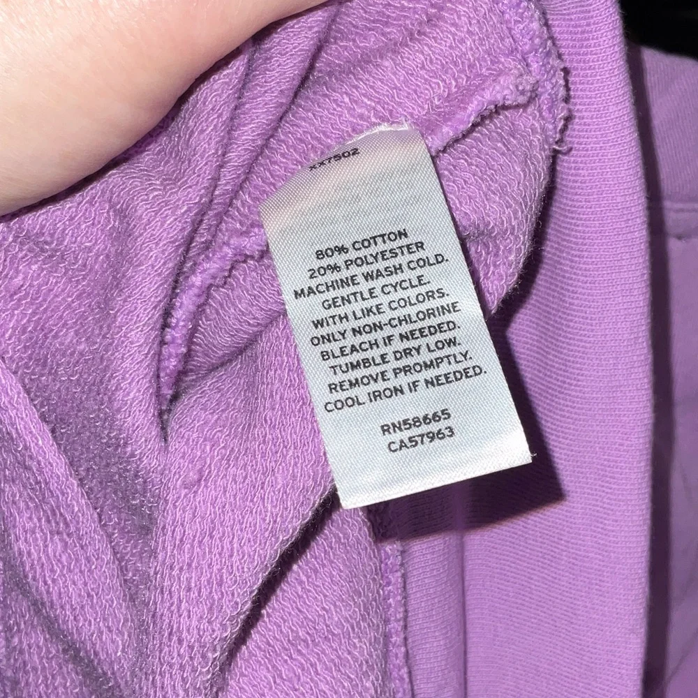 Halogen Purple Sweatshirt with Eyelet Sleeves Medium